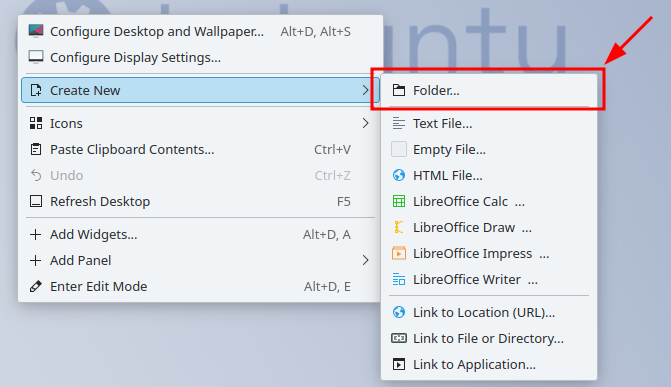 Creating the server folder on the desktop.