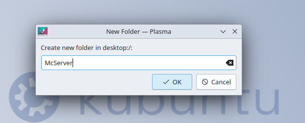 Naming the server folder.