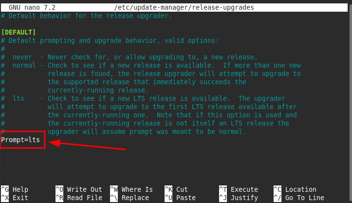 Editing a file with Nano